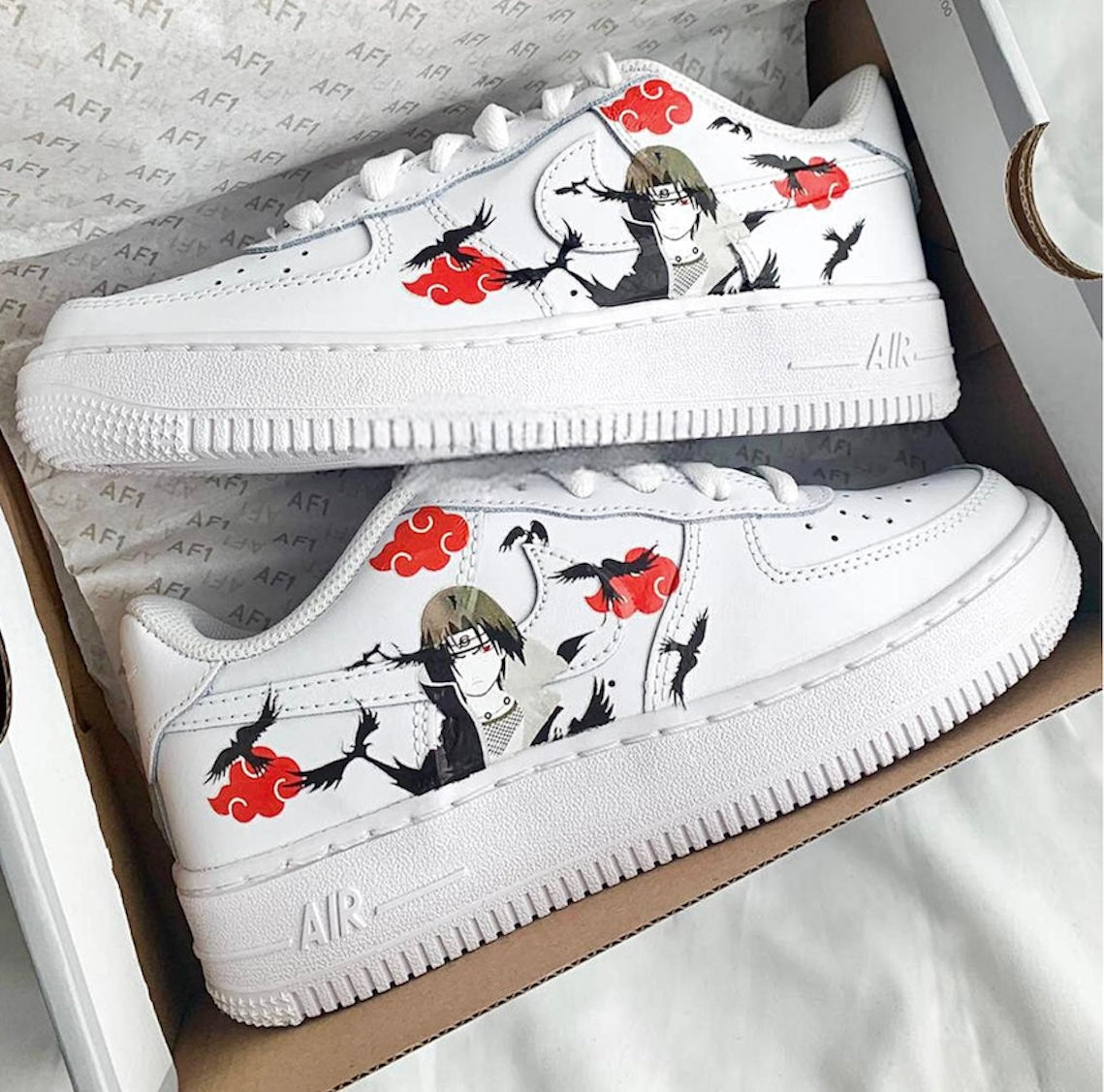 New Custom Nike Air Force 1 White Low Trainers Dragon Artwork Message For  Size